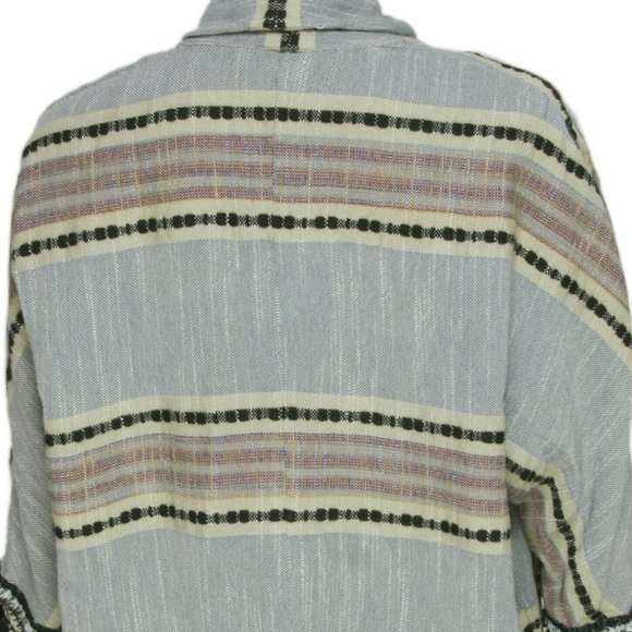 Zara women Striped Fringes Kimono Coat Jacket - Picture 7 of 7